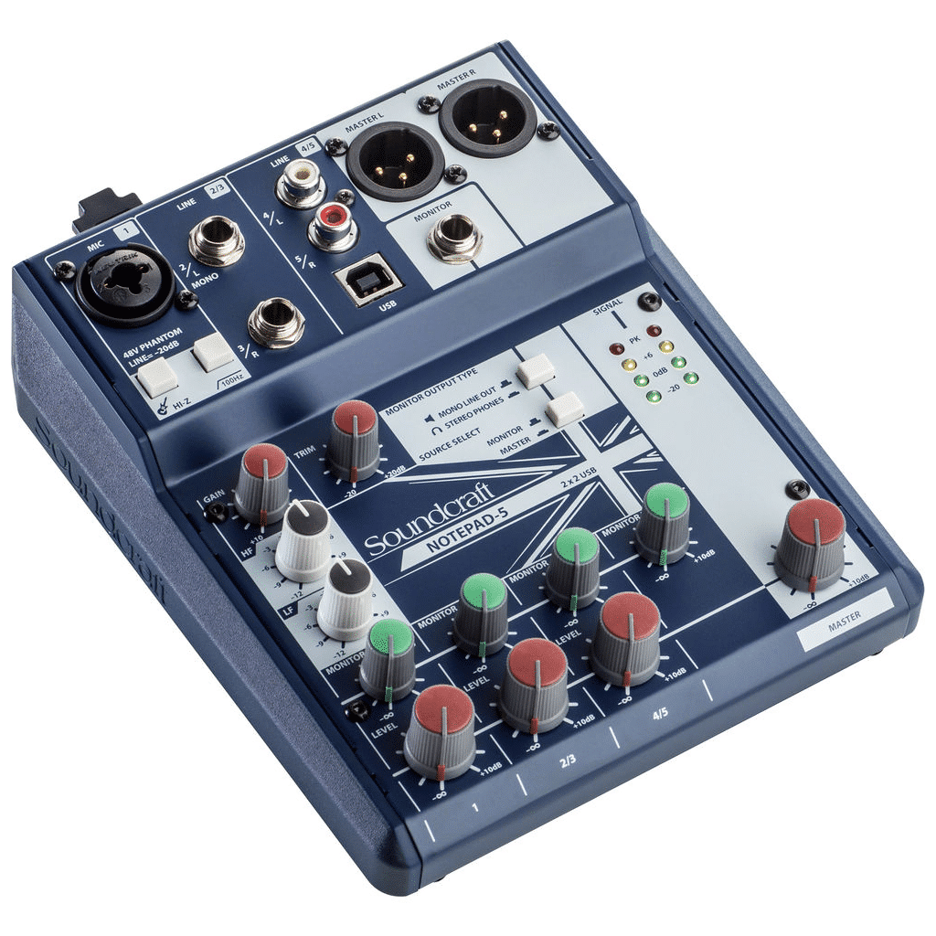 SOUNDCRAFT NOTEPAD 5 CH DESKTOP MIXER W/USB