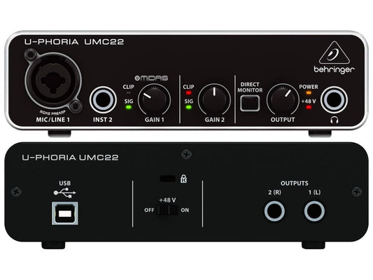 BEHRINGER UMC 22 AUDIO INTERFACE