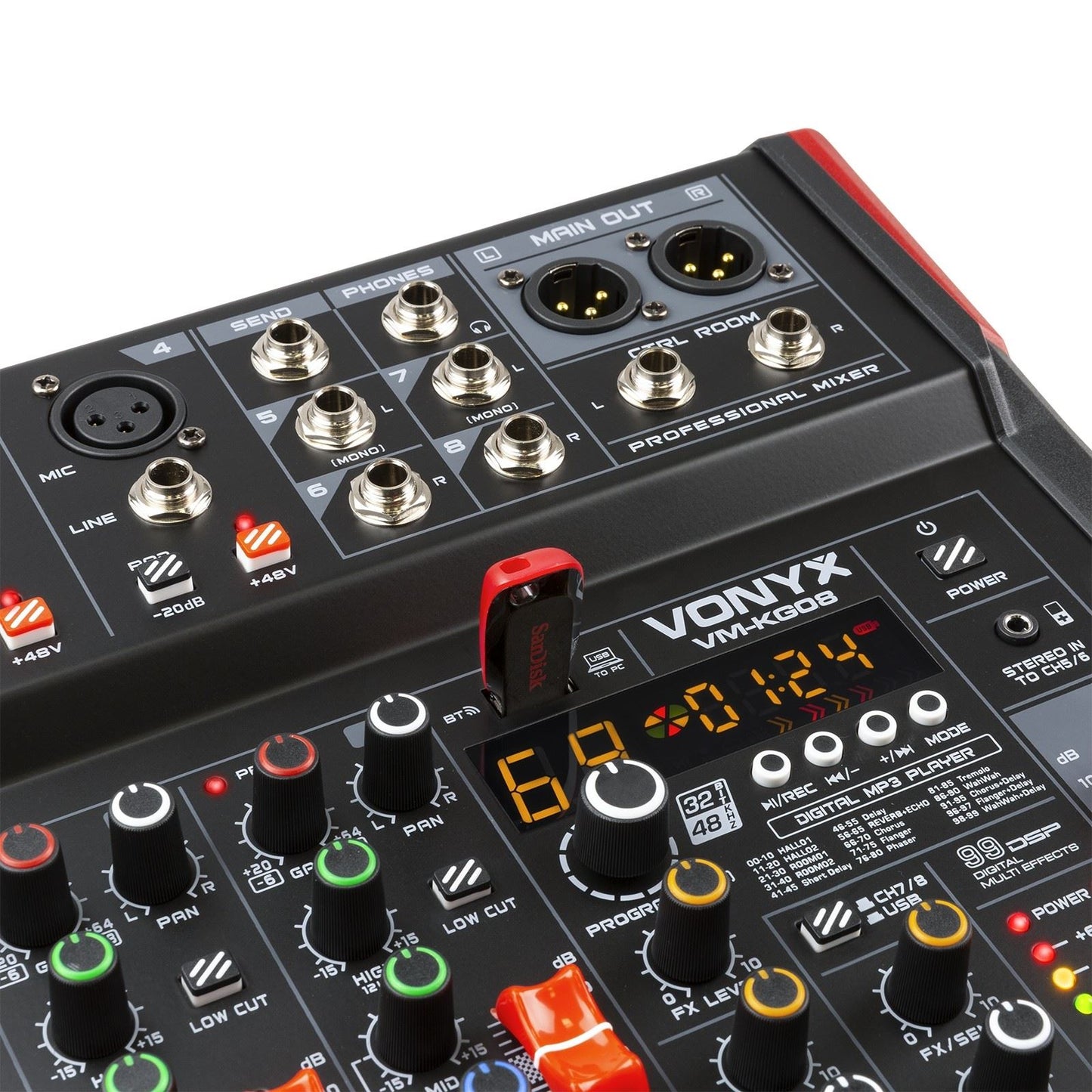 VONYX – VM-KG08 8CH MUSIC MIXER BT/MP3/USB/DSP RECORD
