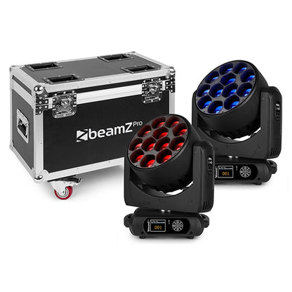 BEAMZPRO MHL1240 LED MOVING HEAD ZOOM 12x 40W RGBW [2 IN A FLIGHTCASE]
