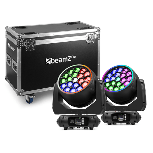 BEAMZPRO MHL1940 LED MOVING HEAD BEE EYE ZOOM 19x 40W RGBW [2 IN A FLIGHTCASE]