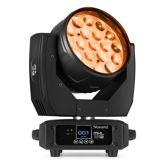 BEAMZ MHL1912 LED MOVING HEAD WASH 19x 12W RGBW [2 IN A FLIGHTCASE]