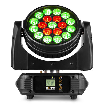 BEAMZ FUZE1910 LED MOVING HEAD WASH WITH RING CONTROL 19x 10W RGBW