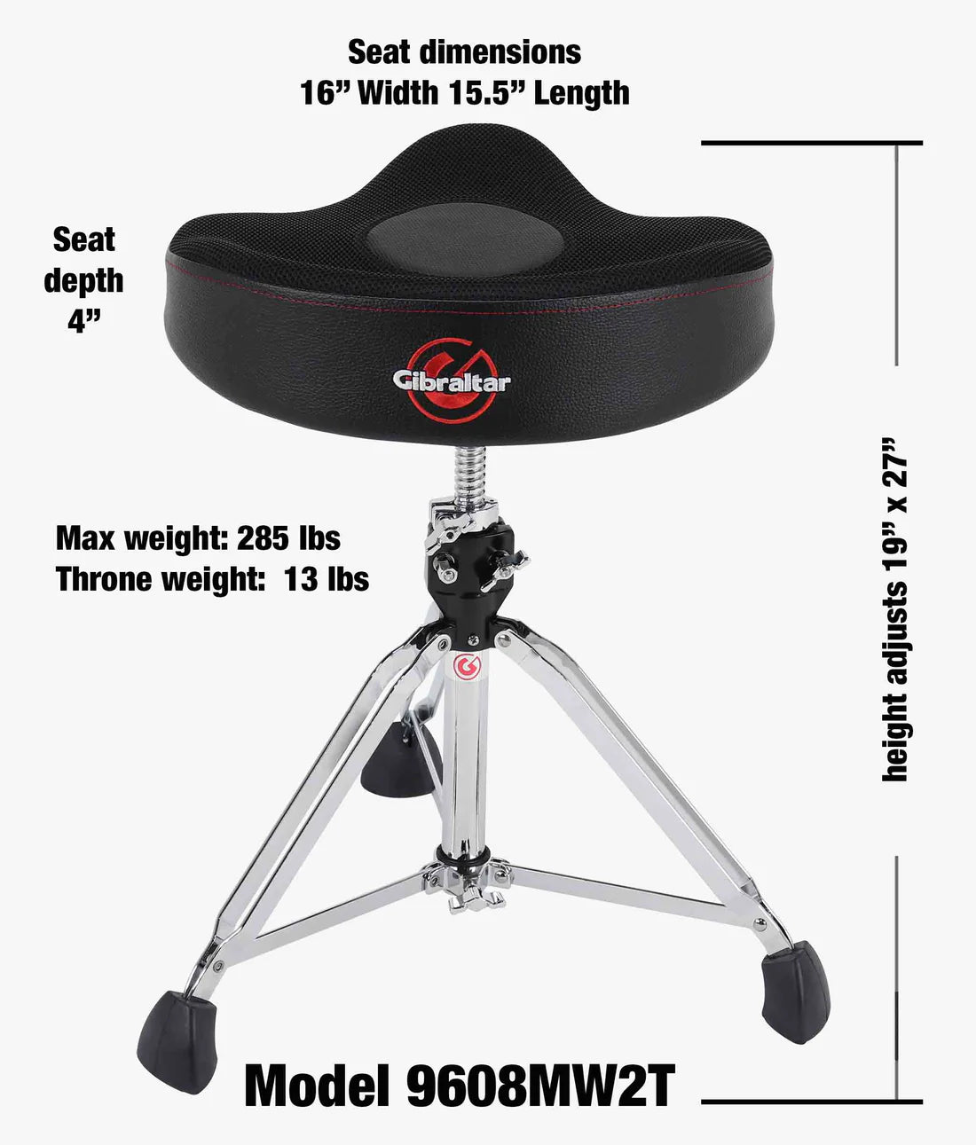 GIBRALTOR PRO OVERSIZED DRUM THRONE (REG9608MW2T)