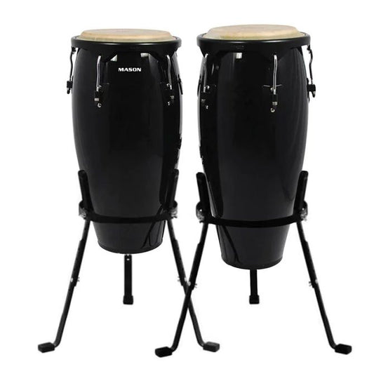 MASON 10+11 INCH FIBREGLASS CONGA SET BLACK