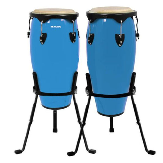 MASON 10+11 INCH FIBREGLASS CONGA SET BLUE