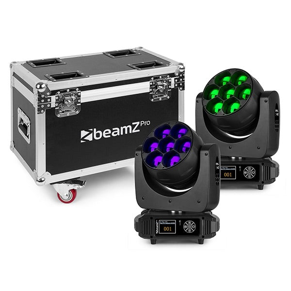 BEAMZPRO MHL740 LED MOVING HEAD ZOOM 7x 40W RGBW [2 IN A FLIGHTCASE]