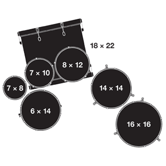 Gretsch Drums CM1E826P Catalina Maple Shell Pack 7-Pc W/22" Kick - Silver Sparkle