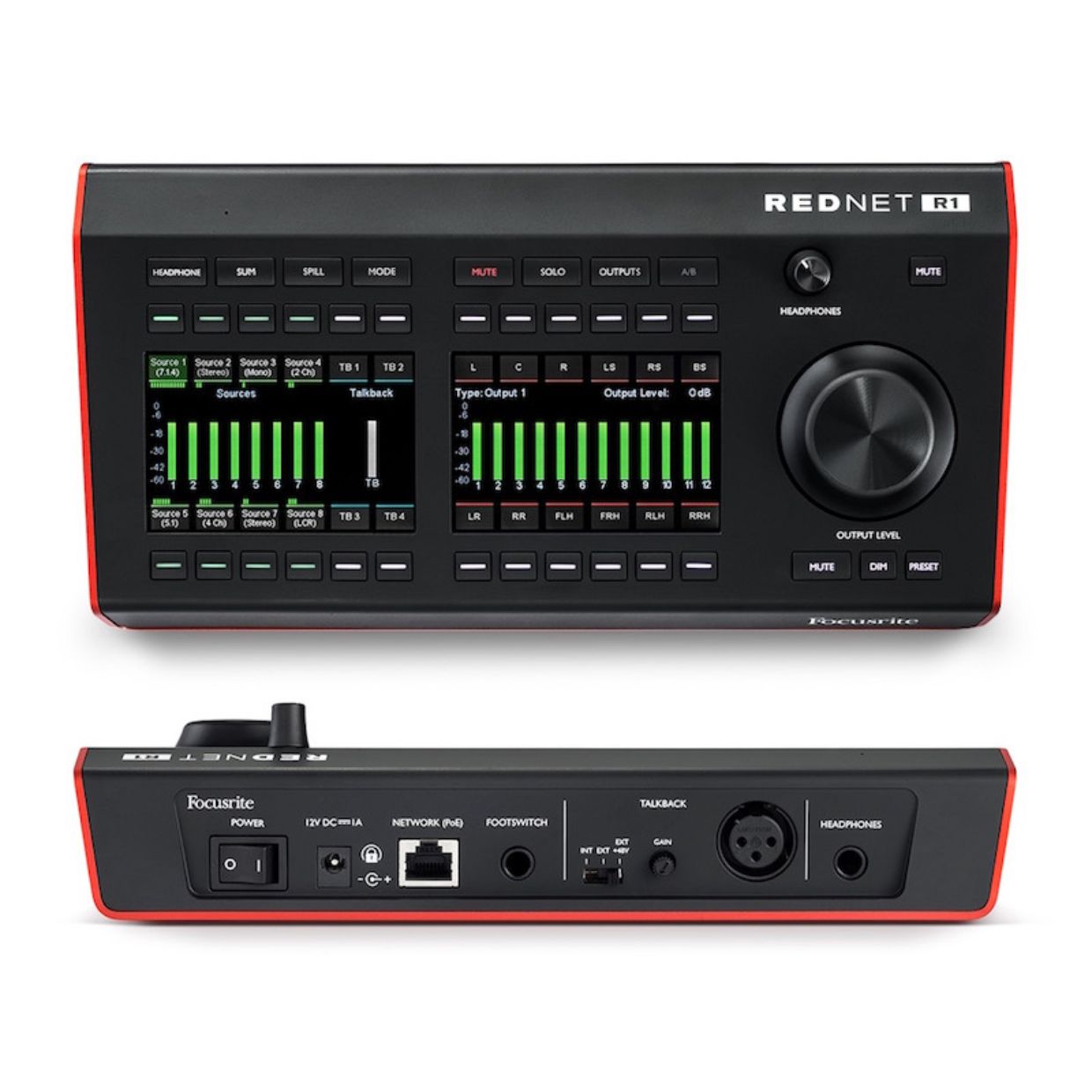 FOCUSRITE Pro RedNet R1 Desktop Remote Controller for Red Interfaces with PoE