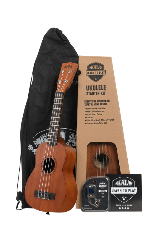Kala KALALTPS Learn To Play Mahogany Soprano Ukulele Starter Kit