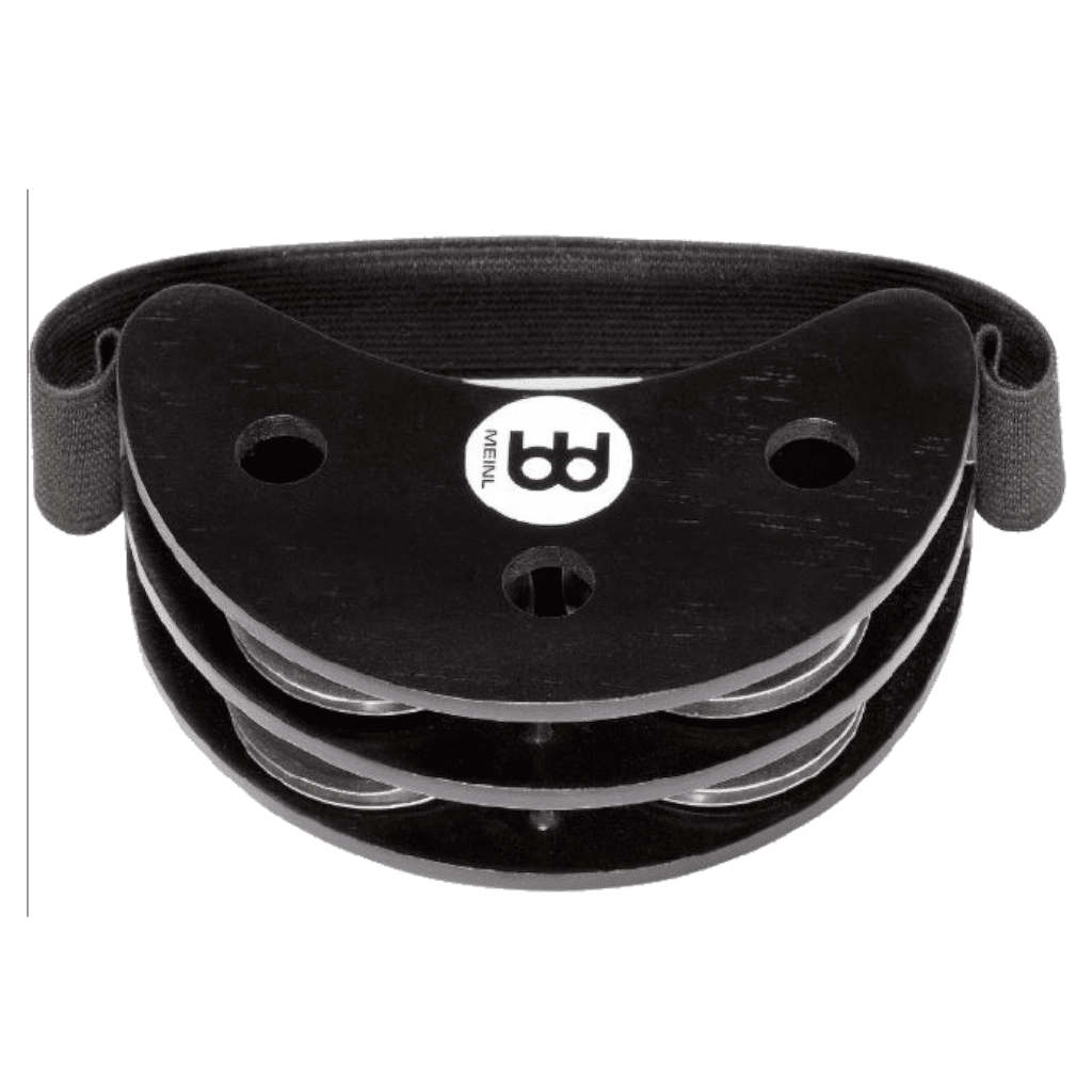 MEINL Percussion Foot Tambourine 2 Rows Stainless Steel Jingels - Black