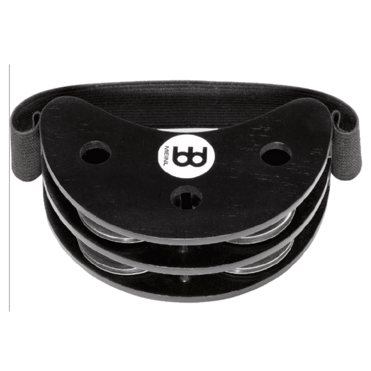 MEINL Percussion Foot Tambourine 2 Rows Stainless Steel Jingels - Black