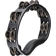 MEINL Percussion Headliner Series Abs Tambourine 2 Rows Stainless Steel Jingles - Black