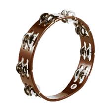 MEINL Percussion Tambourine 1 Rows Steel Jingles African Brown