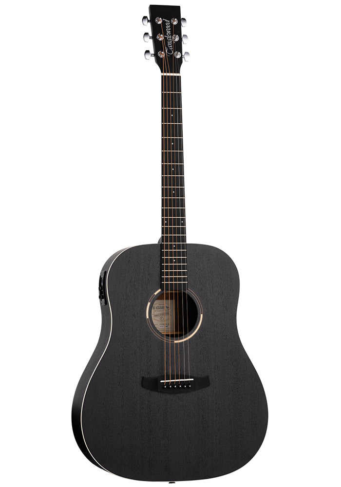Tanglewood TWBBSDE Blackbird Dreadnought Smokestack Black Satin All Mahogany w/ Elec & Bag